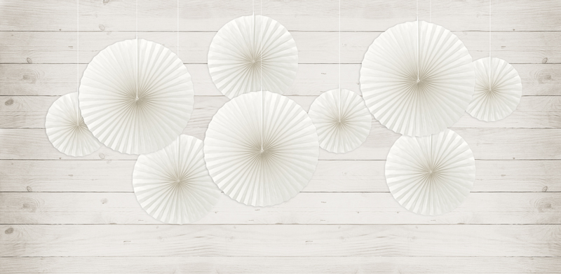 Fächer - Weiß, 20 - 40cm, 3er Set