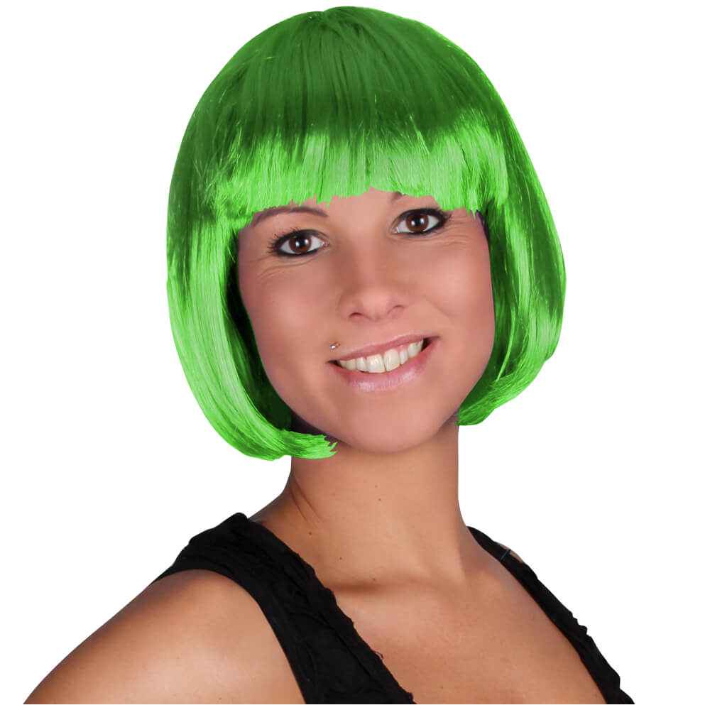 Perücke Kurzhaar Bob grün