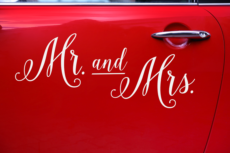 Autoaufkleber - Mr. und Mrs.