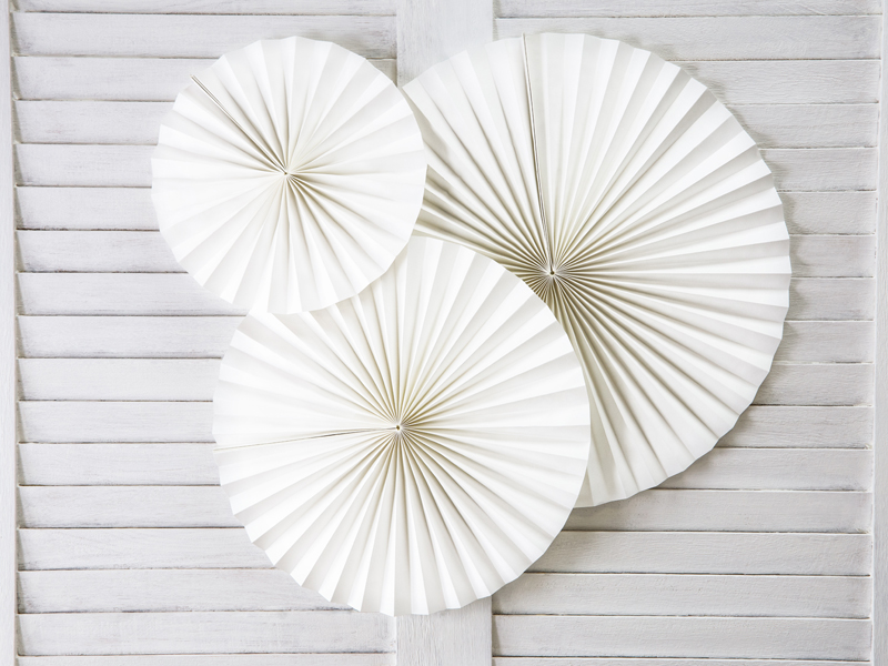 Fächer - Weiß, 20 - 40cm, 3er Set