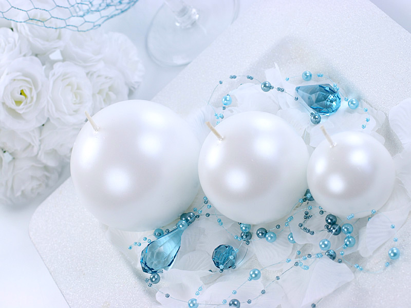 Kerzenkugel, Metallic Pearl, 8 cm - 6er Set
