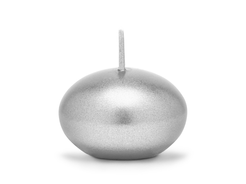 Schwimmkerze Metallic Silber, 4 cm - 50er Set