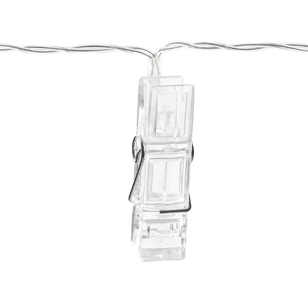 LED-Klammerleuchten, klar, auf klarem Kabel, 1,4 m