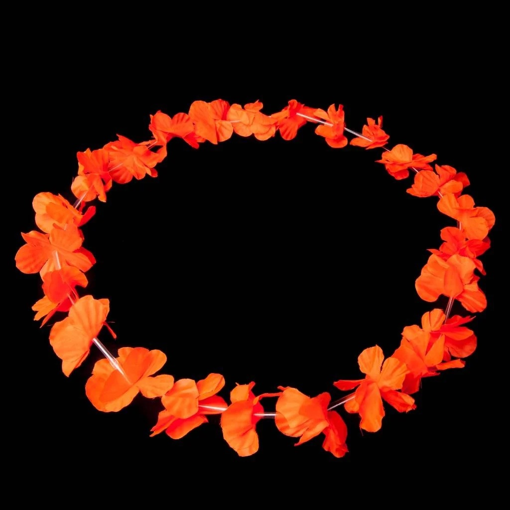 Neon Hawaiikette / Blumenkette Orange