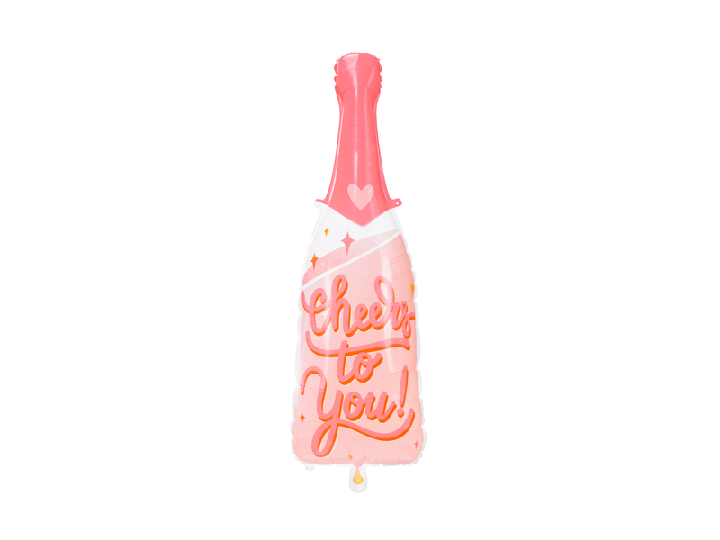 Folienballon Sektflasche, Cheers to you, 38 x 97 cm - Farbmix