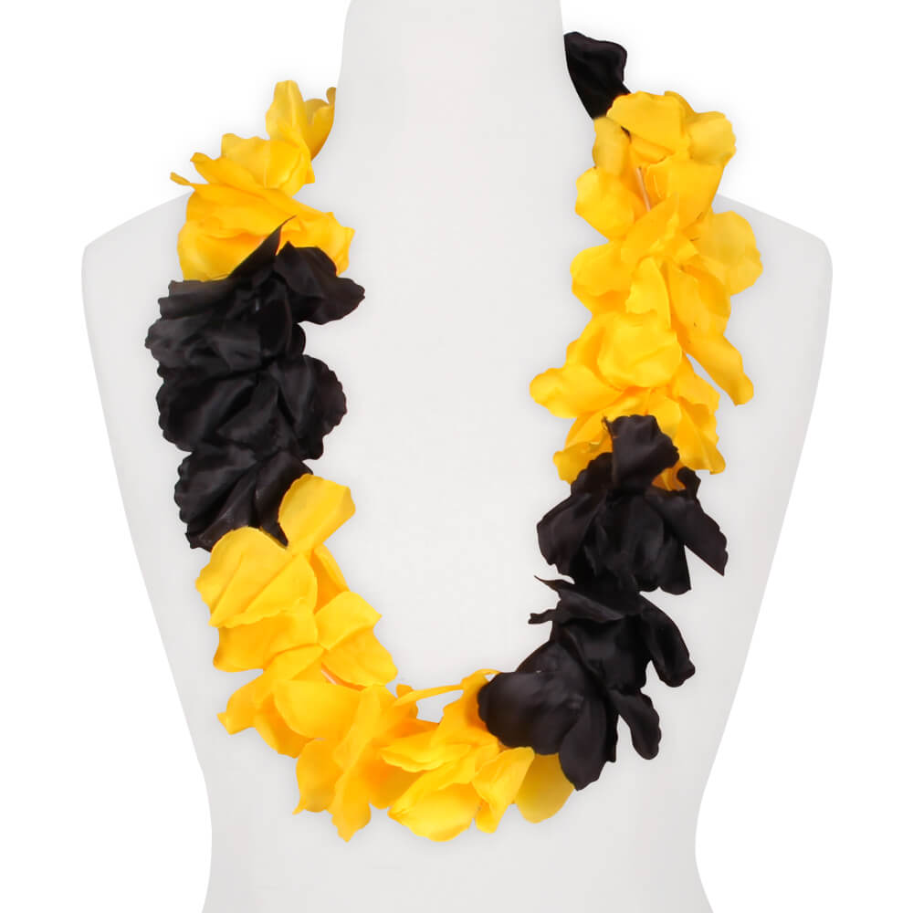 Blumenkette MAXI schwarz gelb Länge: ca. 100 cm