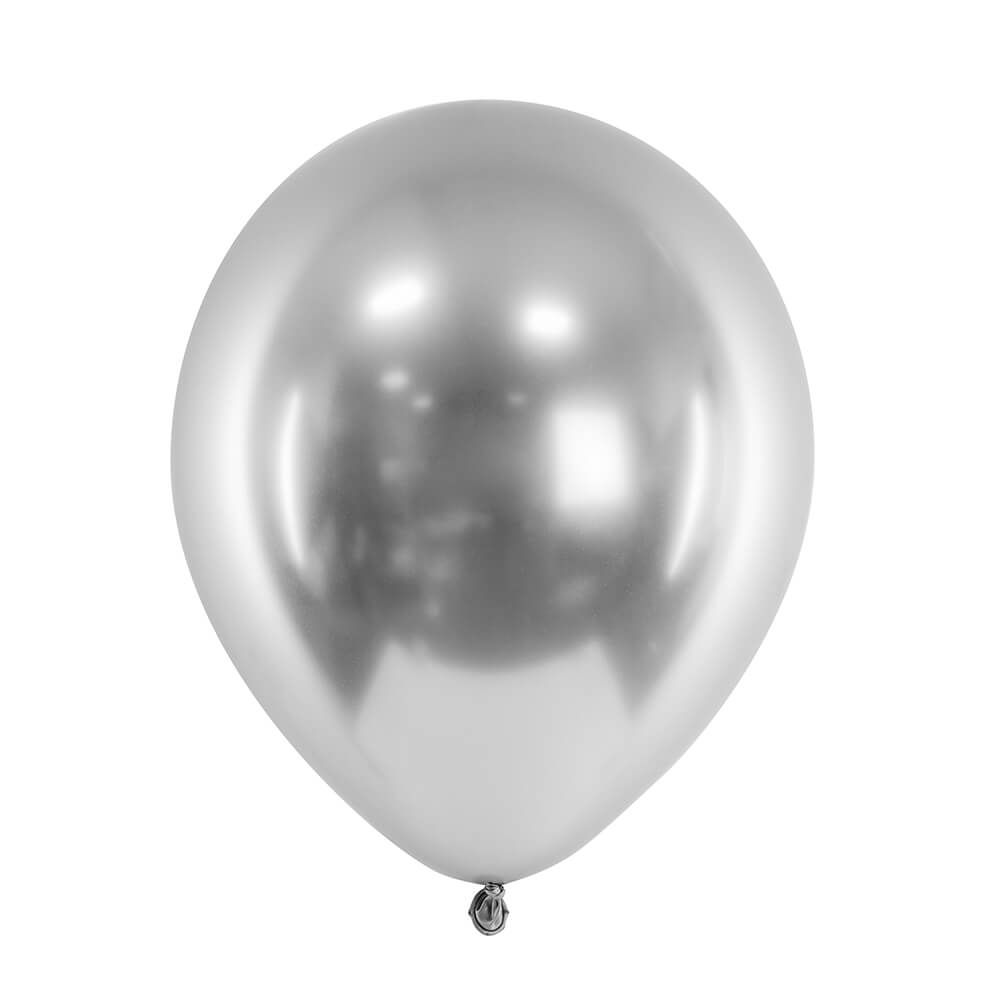 Glossy Balloons Glänzend Silber 30cm, 50 Stk