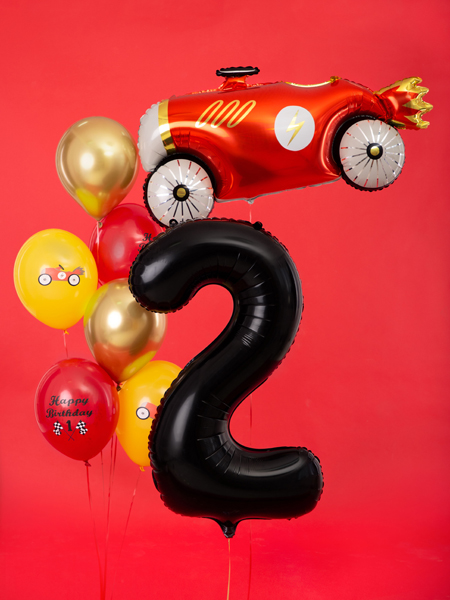 Folienballon Zahl 2, Schwarz 86cm