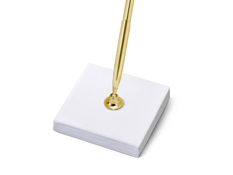 Goldstift mit Stifthalter, 8 x 8 x 16,5 cm.