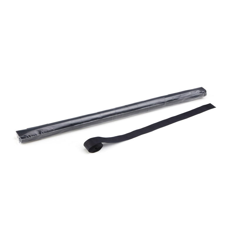 Streamer 10 m x 2,5 cm - Papier Schwarz - 20er Bag