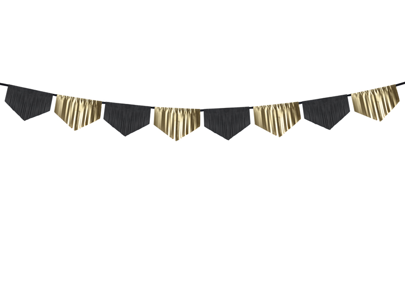 Foliengirlande Schwarz-Gold, 3m