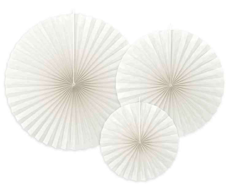 Fächer - Weiß, 20 - 40cm, 3er Set