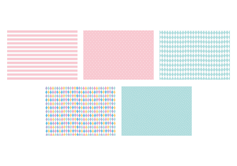 Geschenkpapier Mix 1, 5er Set 68,5x100cm je Rolle
