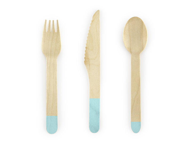 Holzbesteck Set Minze, 18 Teilig