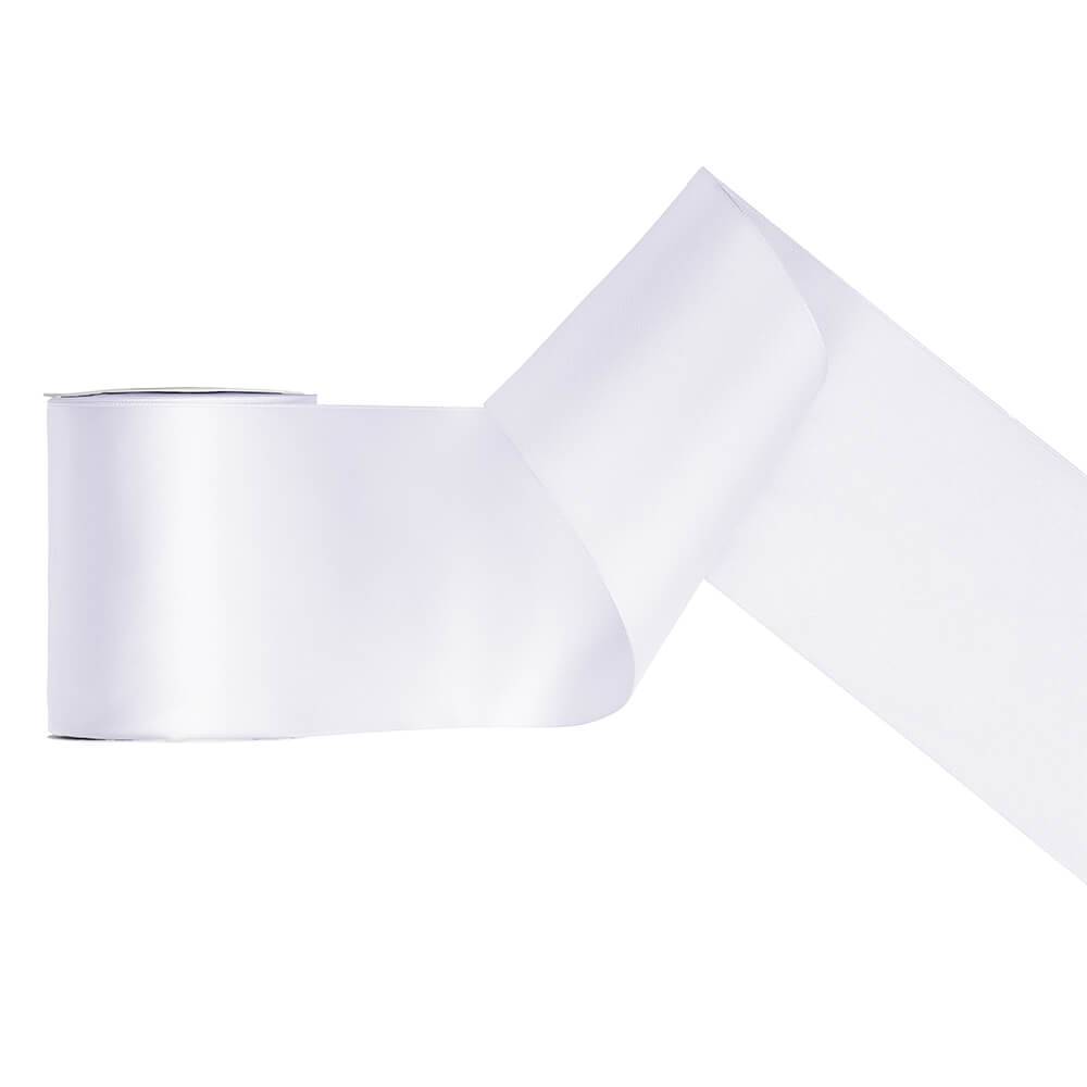 Satinband, weiß, 100 mm / 25 m
