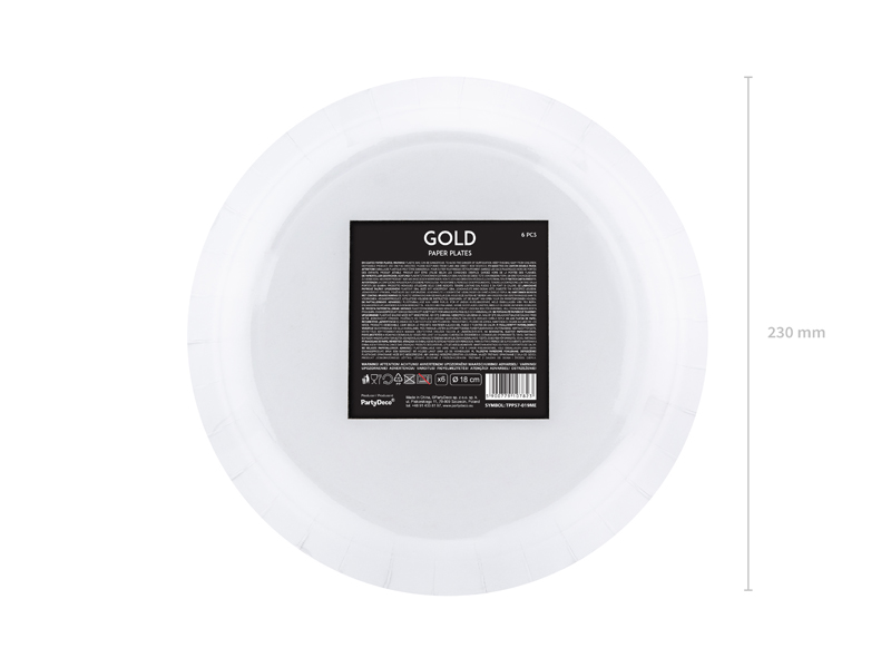 Teller Gold 23cm, 6 Stk.