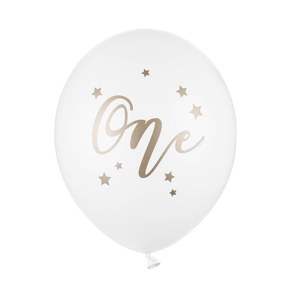 Luftballon Extra Stark Weiß "One" 30cm, 50 Stück