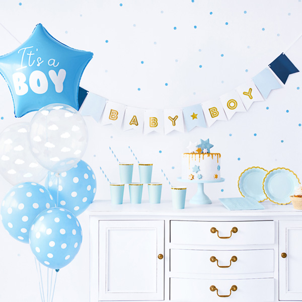 Partyset It is a Boy blau gold 49 tlg. 6 Personen