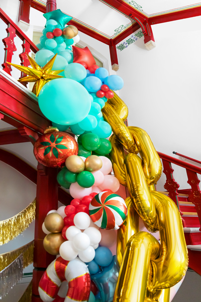 Ballongirlande Goldkette,  6,7m x 0,86 cm