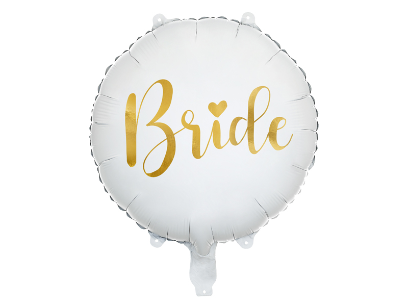 Folienballon Bride, 45 cm - Weiß/Gold