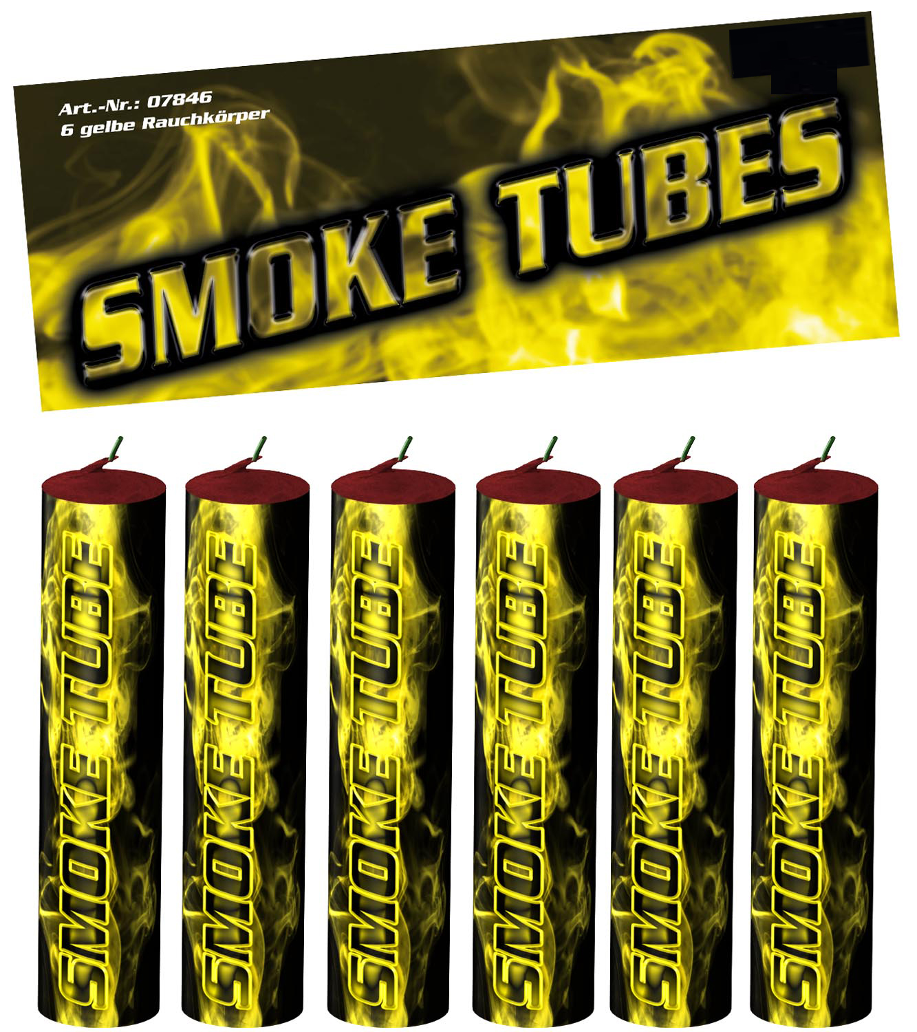 Smoke Tubes/ Rauchfackeln 6er Beutel Gelb