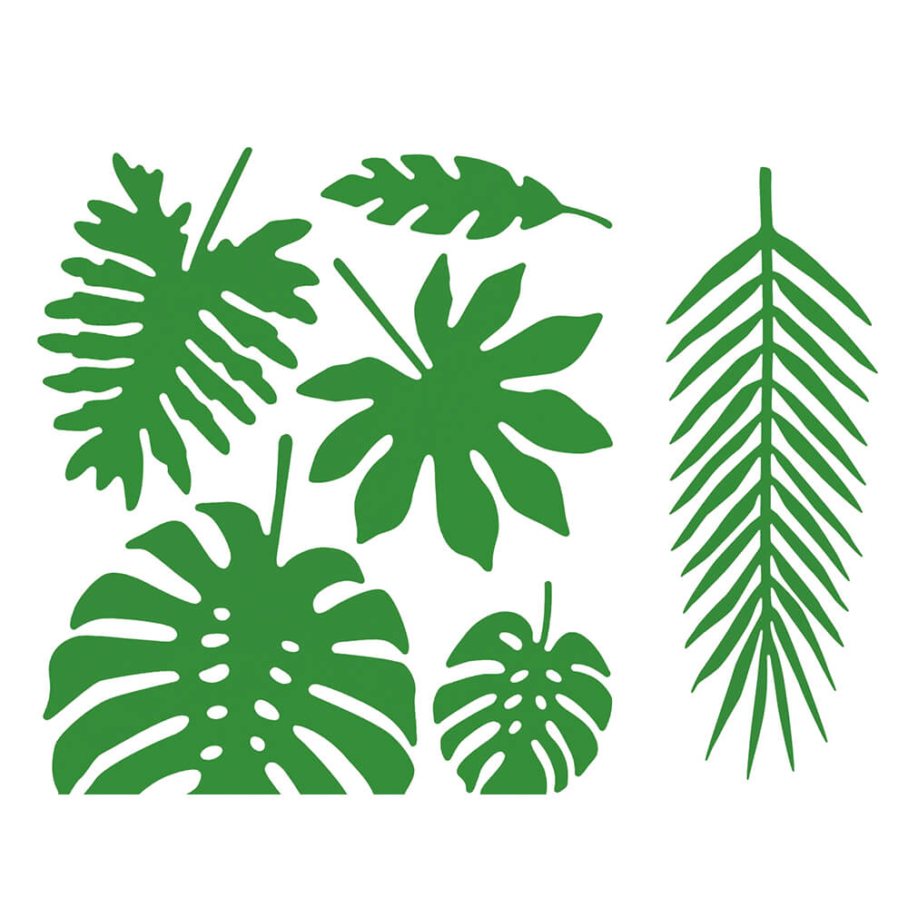 Dekoration Set Aloha - tropische Blätter, 21-teilig, Grün