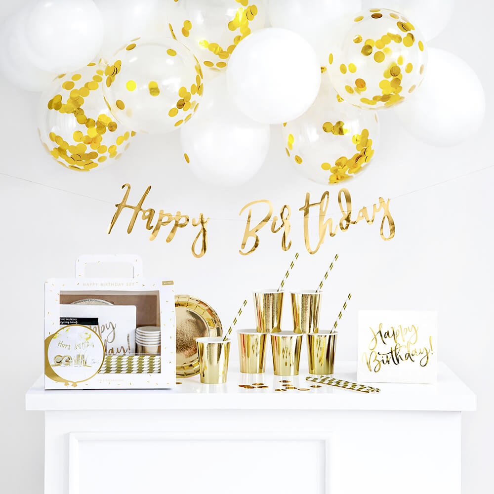 Party-Dekorationsset - Geburtstag Gold