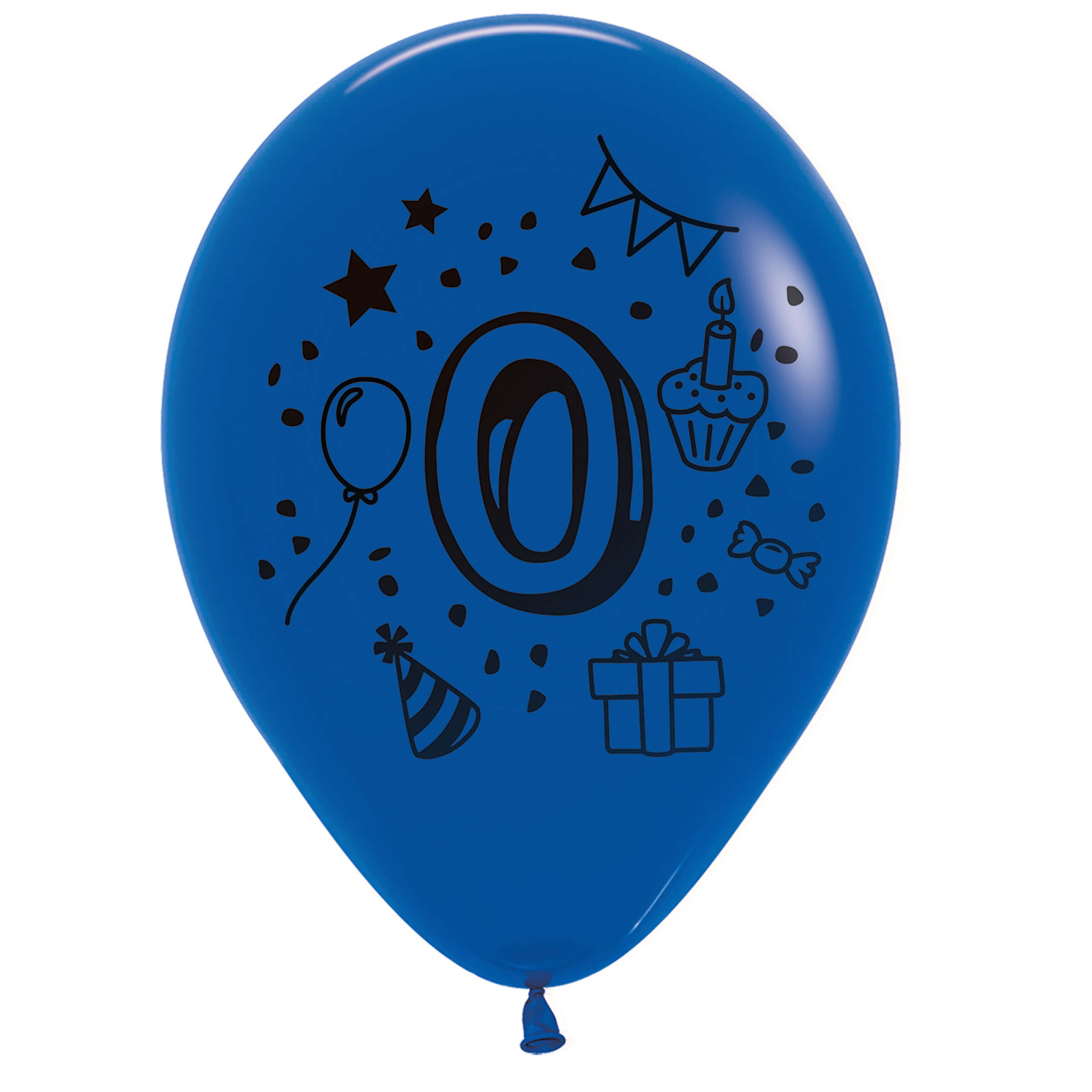 7x Luftballon Zahl 0 bunt Ø 30 cm