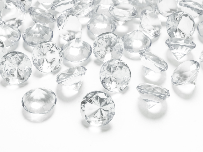Streudeko Diamanten Klar, 20 mm - 10 Stk