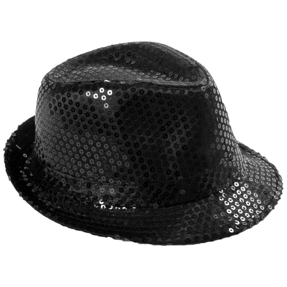 Hut mit Pailletten Schwarz