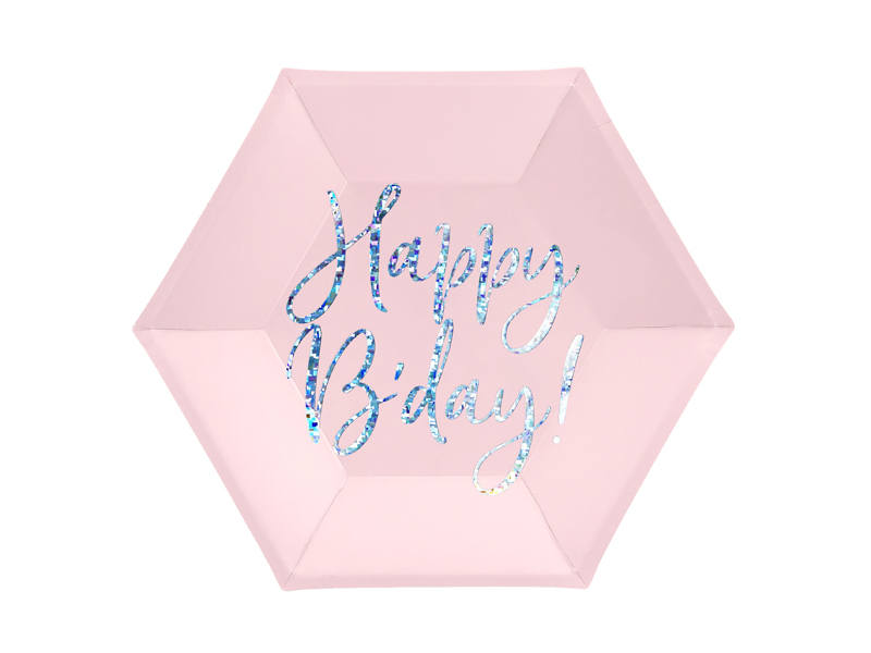 Pappteller Happy B DAY! 20cm, 6 Stk.