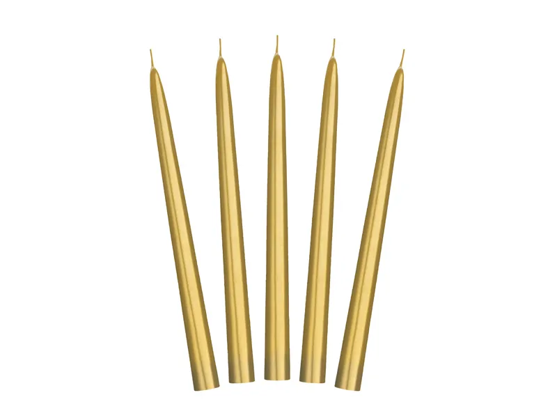 Stabkerze, Metallic Gold, 24 cm - 10er Set