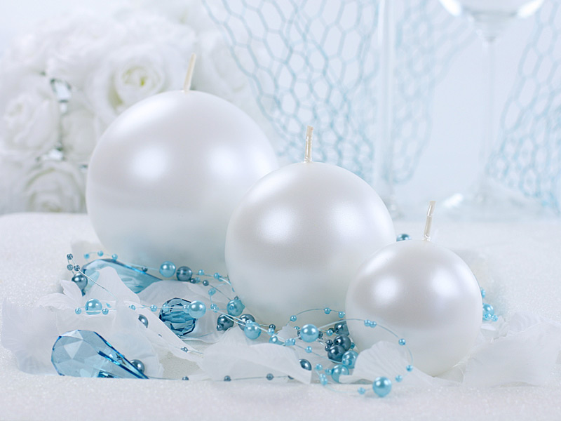 Kerzenkugel, Metallic Pearl, 8 cm - 6er Set
