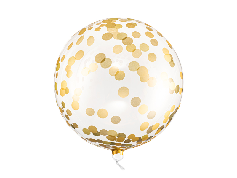 Konfettiballon, goldene Kreise 40cm