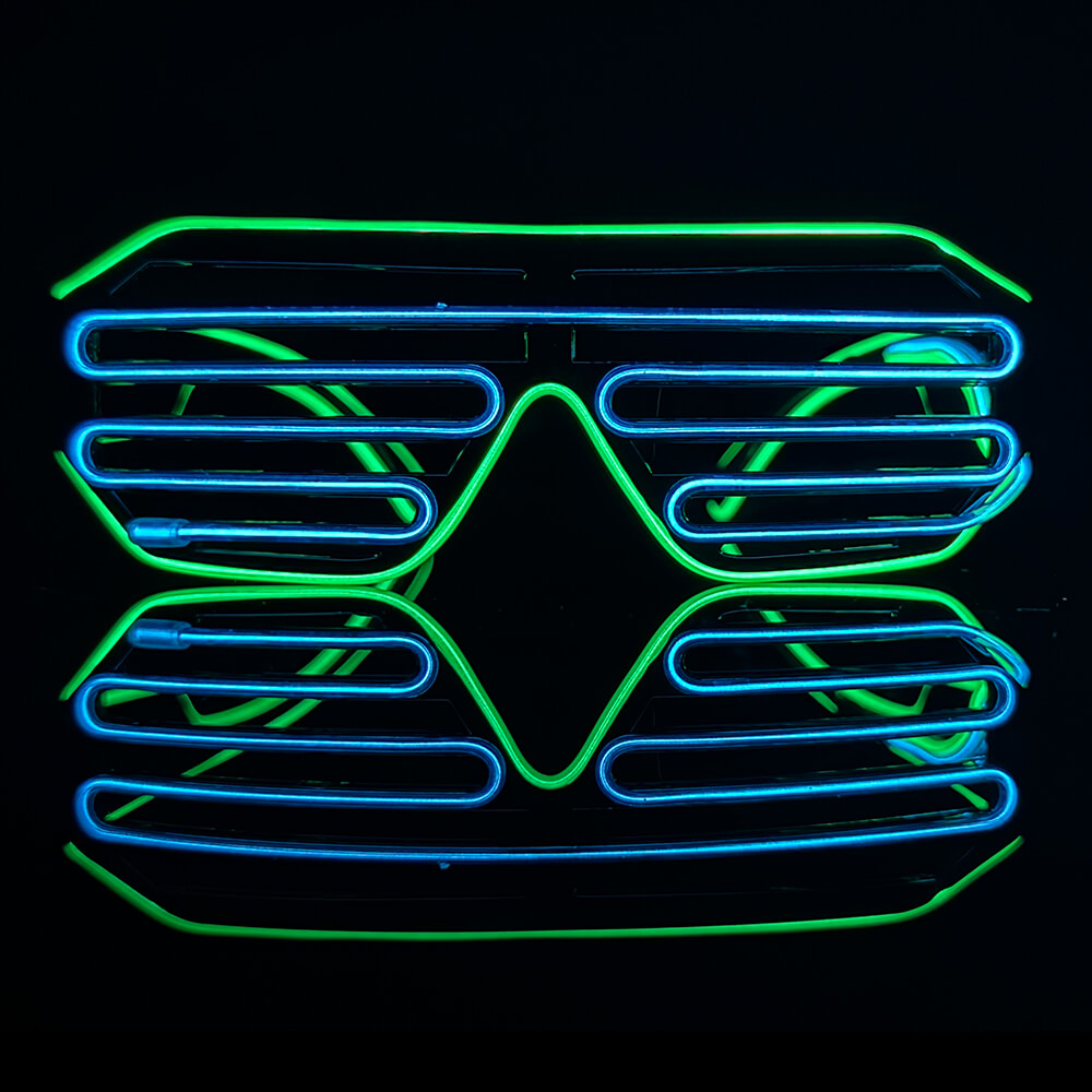 BLINXS EL Neon-Brille, Grün - Blau