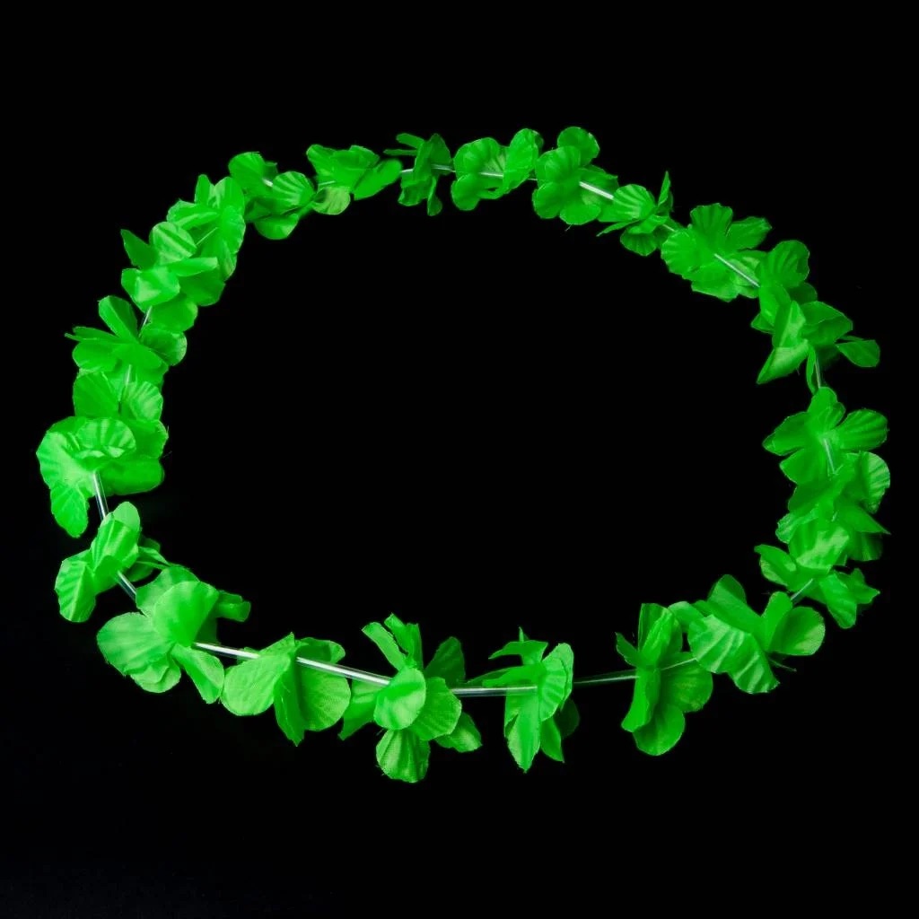 Neon Hawaiikette / Blumenkette Grün