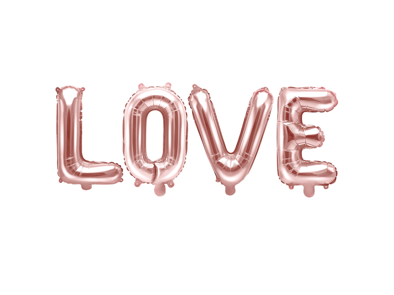 Folienballon Love, Roségold, 140x35cm