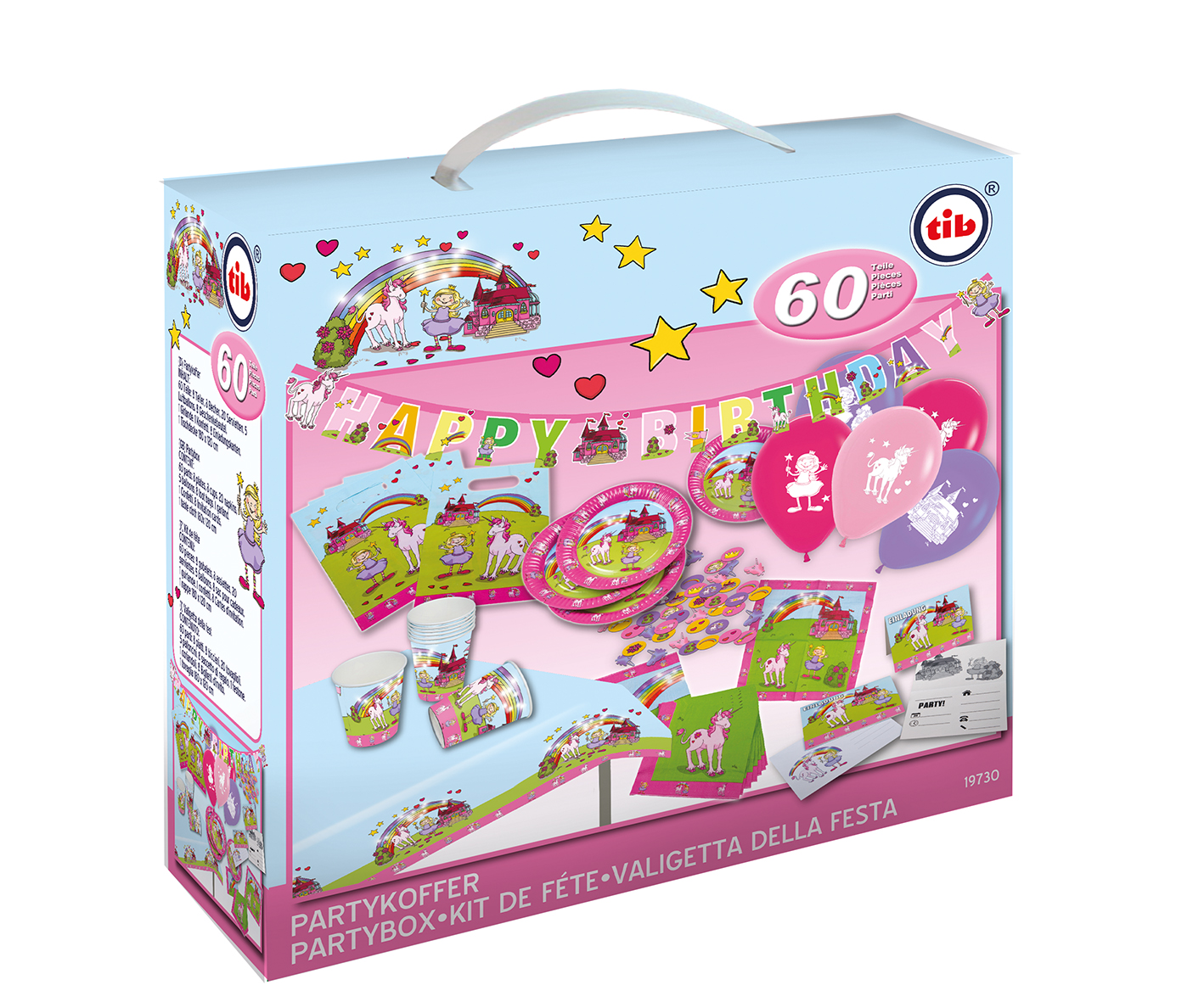Partyset Einhorn Mädchentraum 60 tlg. 8 Personen