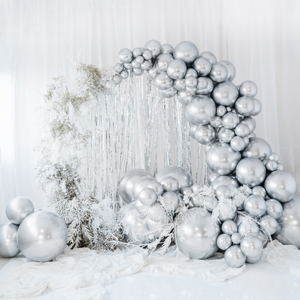 Rundballon Glossy Silber, 60cm