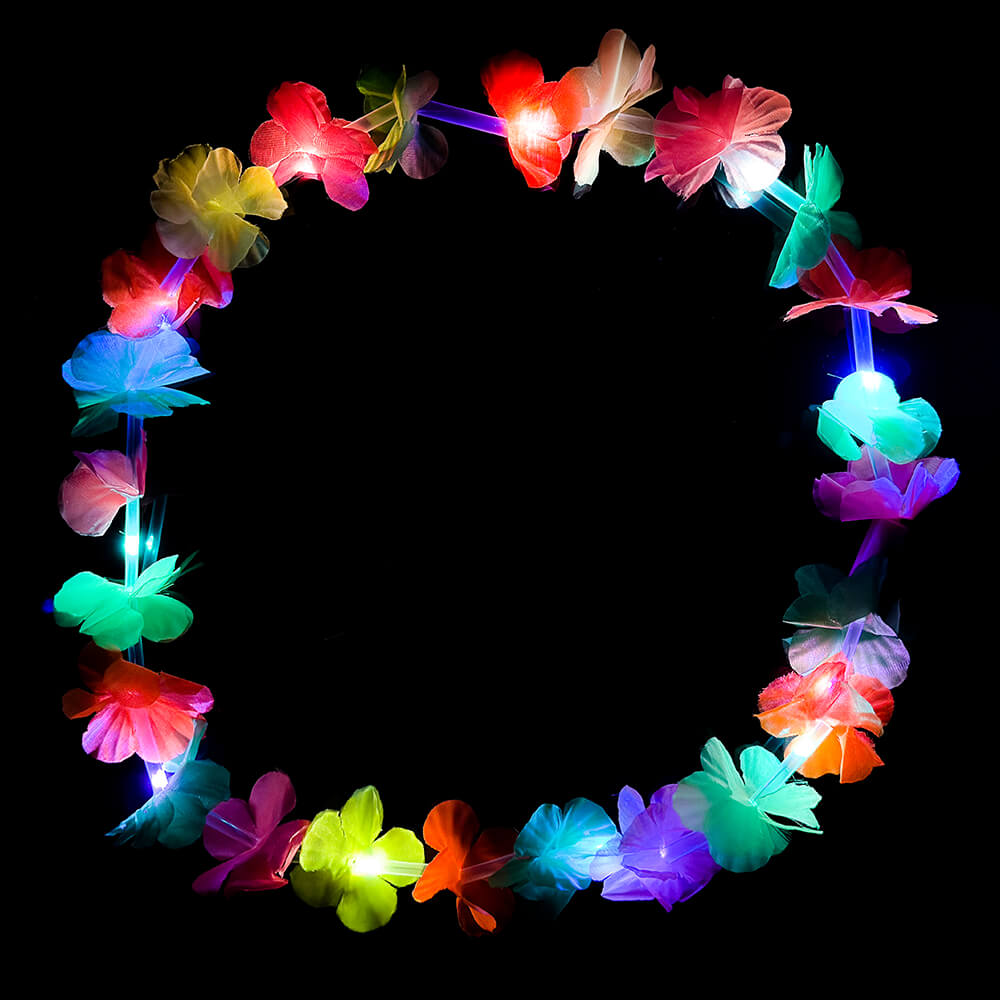 Neon UV LED Hawaiikette - Bunt