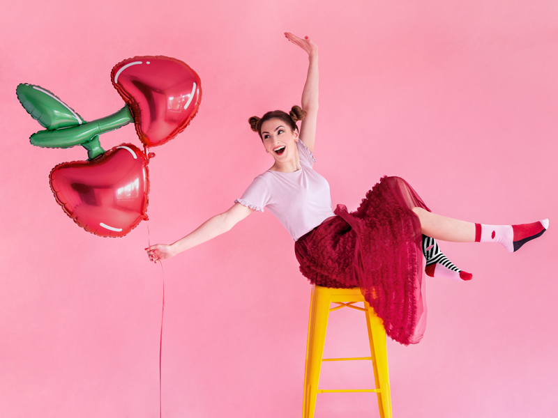 Folienballon Kirsche Rot, 88cm