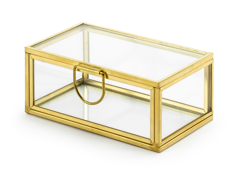 Glaskasten, Gold, 9x5,5x4 cm