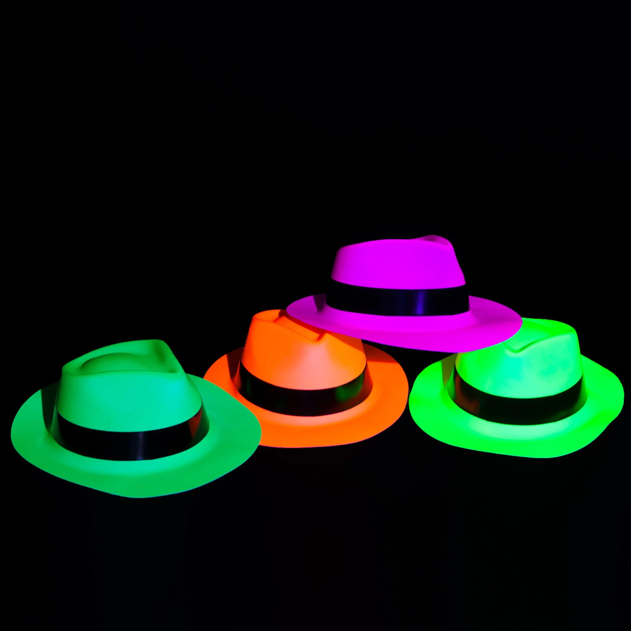 Neon Hut 4er Set bunt gemischt