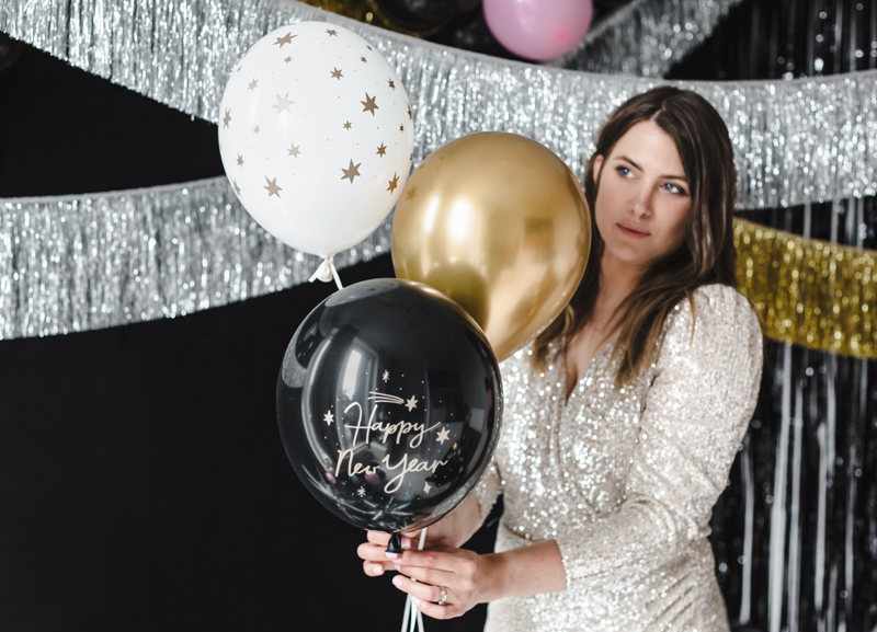 Luftballons 30cm, Happy New Year mix, 6 Stk.