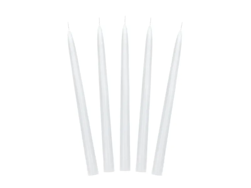 Stabkerze, Matt Weiß, 24 cm - 10er Set
