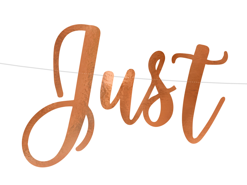 Banner, Just Married, roségold, 20 x 77 cm