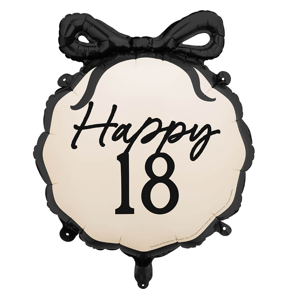 Folienballon Happy 18, 45 cm