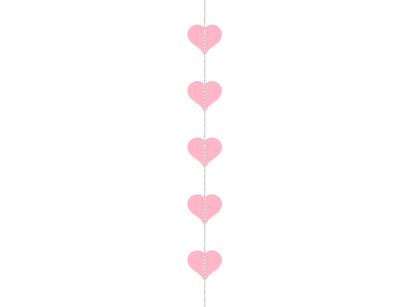 Girlande Herzen, Rosa, 3 m