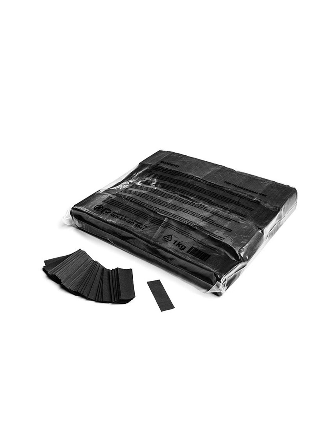 Slowfall Konfetti Rechteckig 55x17 mm - Papier Schwarz - 1 Kg