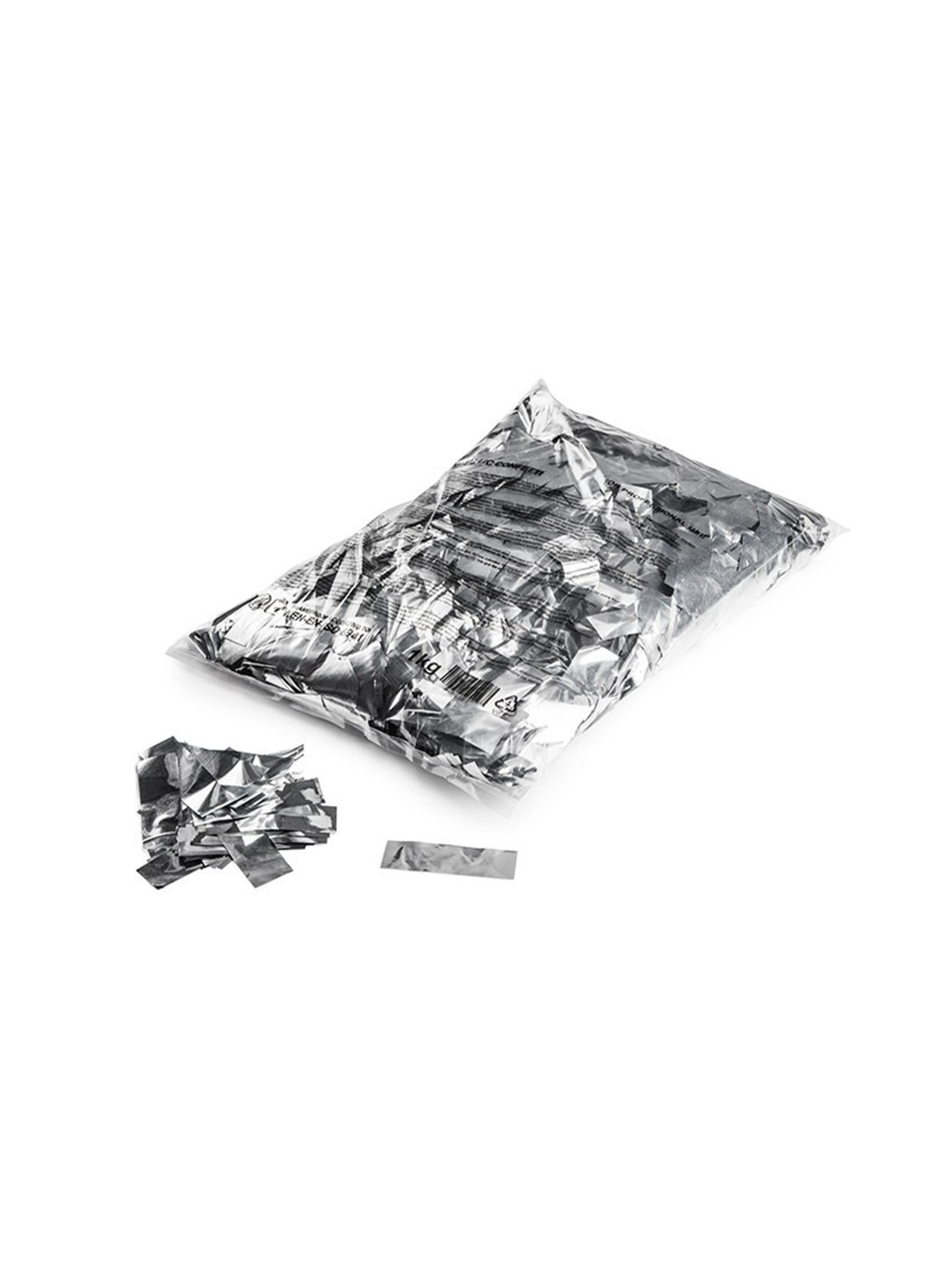Slowfall Konfetti Rechteckig 55x17 mm - Metallic Silber - 1 Kg